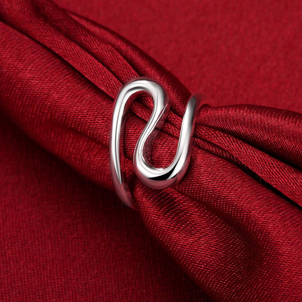 Silver Plating Abstract Hollow Sleek Ring