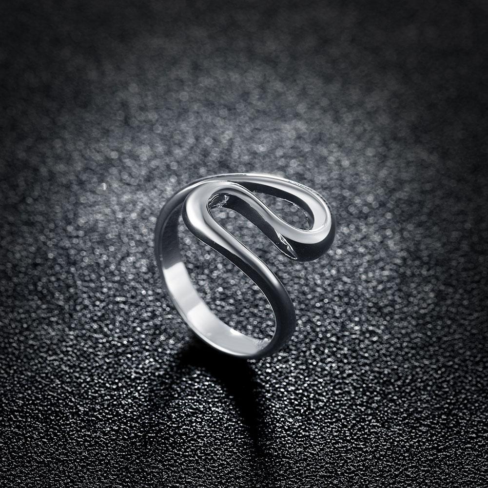 Silver Plating Abstract Hollow Sleek Ring