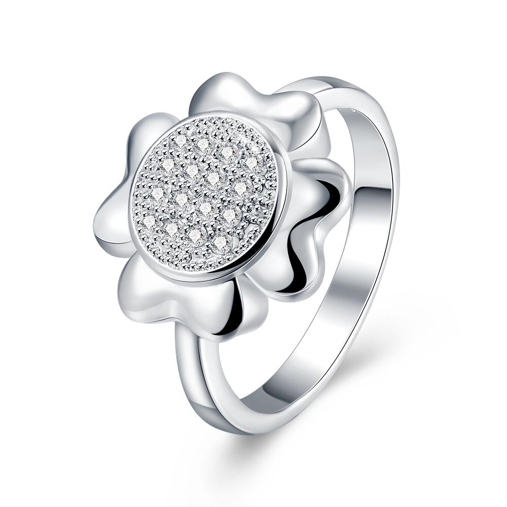 Silver Plating  Elements Clover Pav'e Ring | Silver Milo