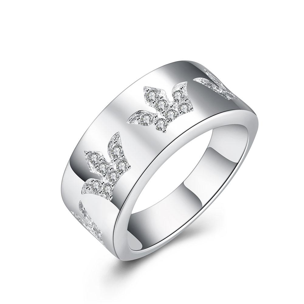 White  Elements Multi-Crown Band Ring | Silver Milo