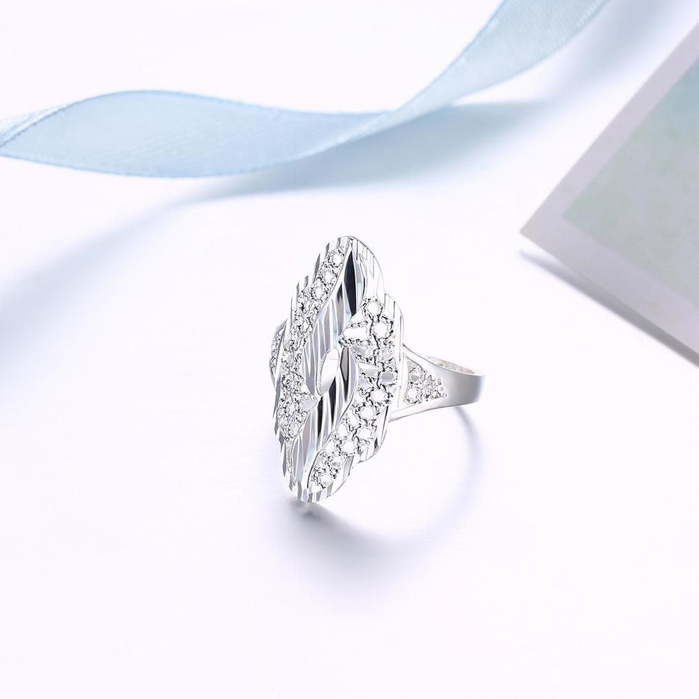 Silver Plating Large Floral Design Ring