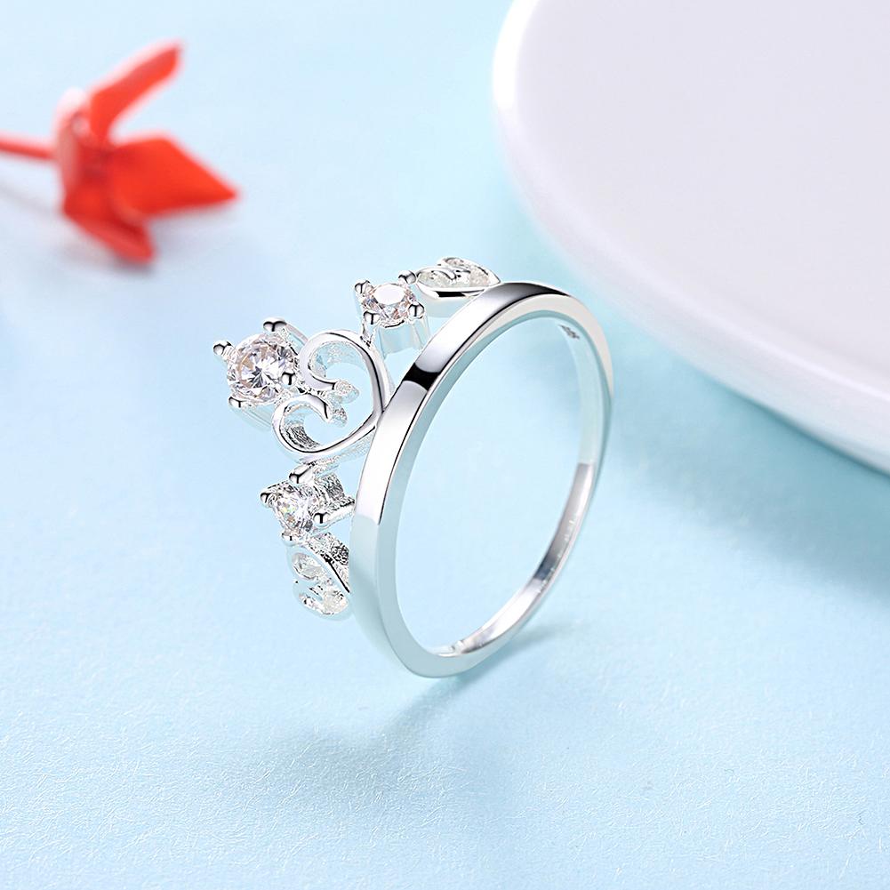 Silver Plating White  Tiarra Design Ring