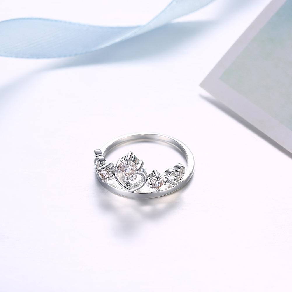 Silver Plating White  Tiarra Design Ring