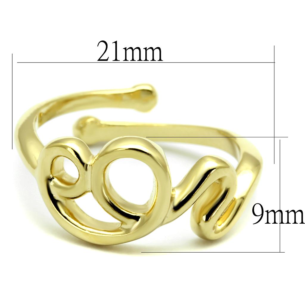 LO4002 - Flash Gold Brass Ring with No Stone