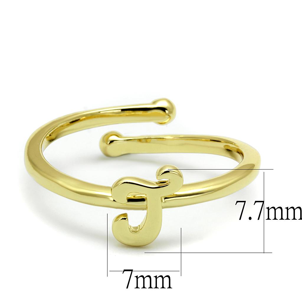 LO4012 - Flash Gold Brass Ring with No Stone