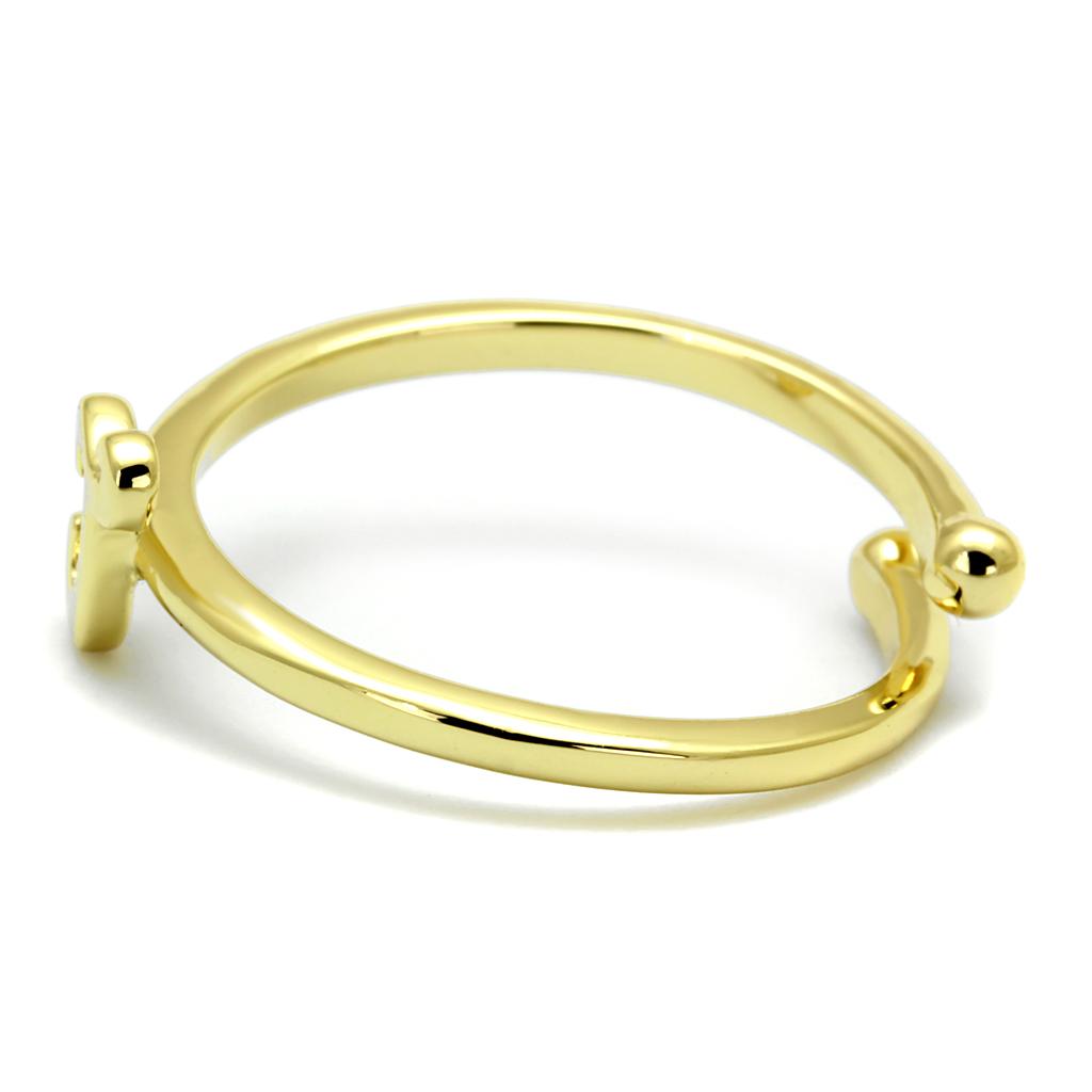 LO4012 - Flash Gold Brass Ring with No Stone