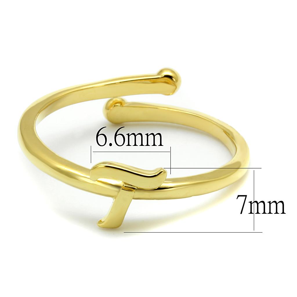 LO4018 - Flash Gold Brass Ring with No Stone