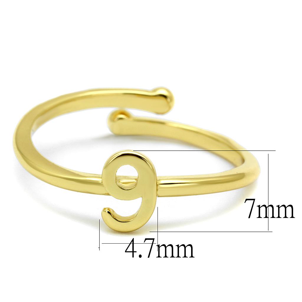 LO4038 Flash Gold Brass Ring with No Stone in No