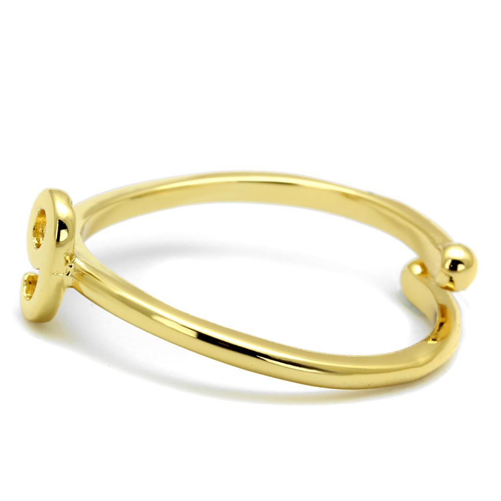 LO4038 Flash Gold Brass Ring with No Stone in No