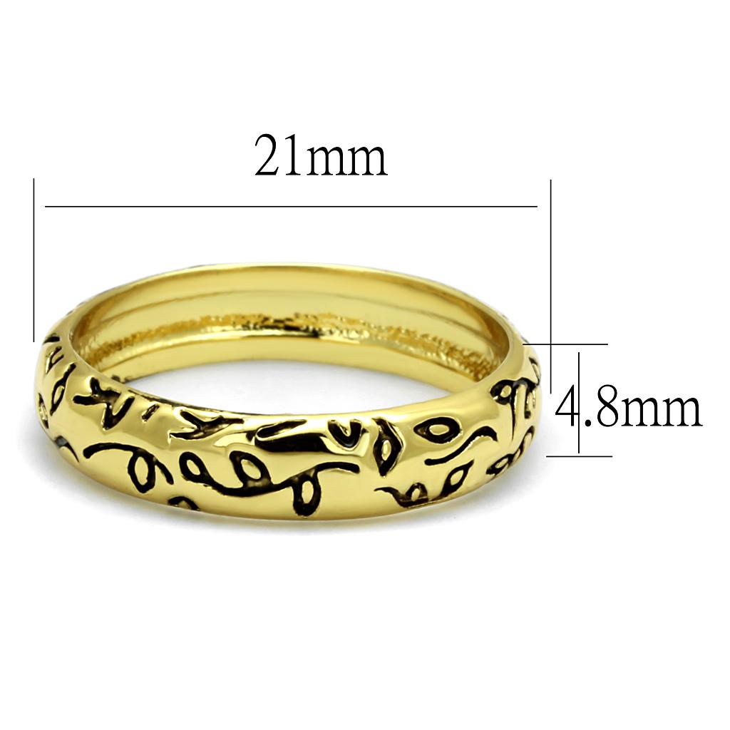LO4106 - Gold Brass Ring with Epoxy in Jet