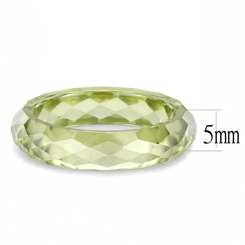 LOS082 - Stone Ring with AAA Grade CZ in Olivine color