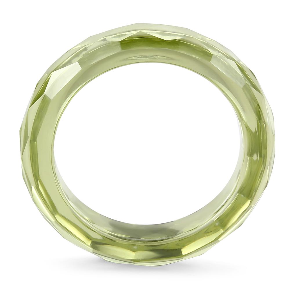 LOS082 - Stone Ring with AAA Grade CZ in Olivine color