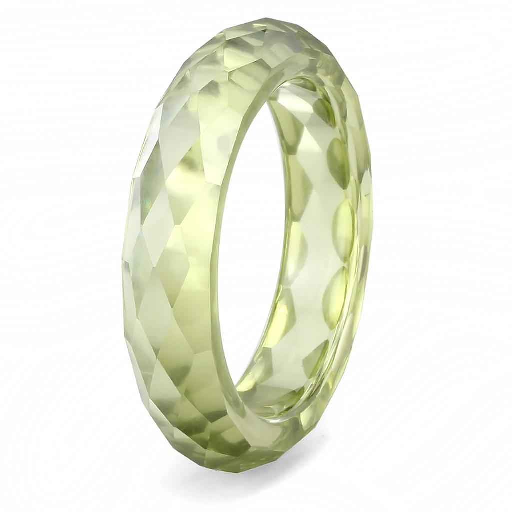 LOS082 - Stone Ring with AAA Grade CZ in Olivine color