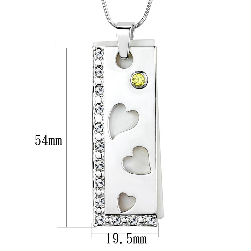 LOS858 - Silver 925 Sterling Silver Necklace with Precious Stone Conch