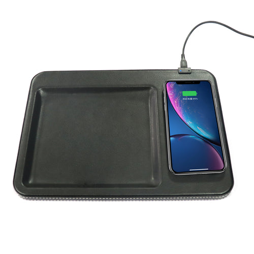 Table Top Organizer Tray with Wireless Charging Pad