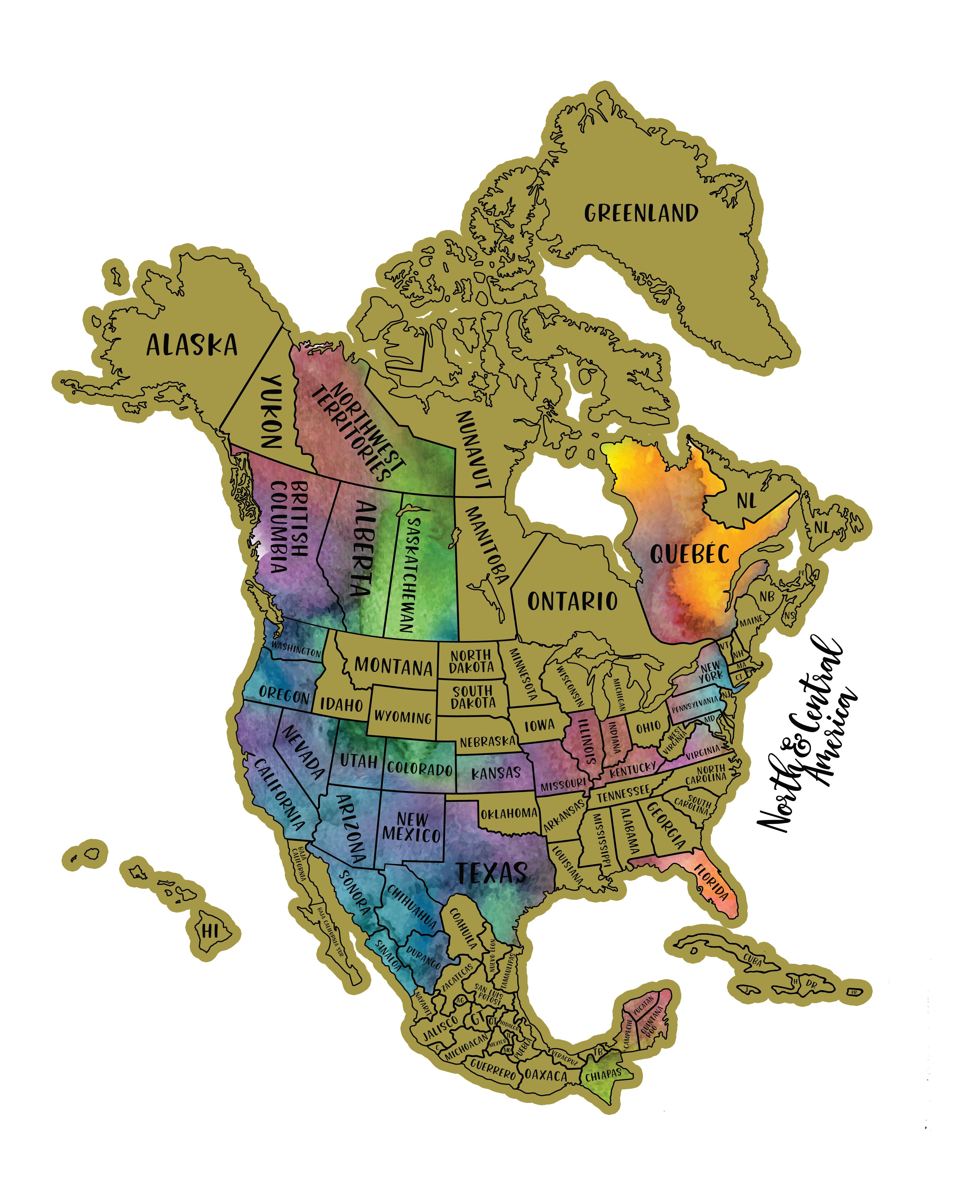 Scratch Your Travels North & Central America Map