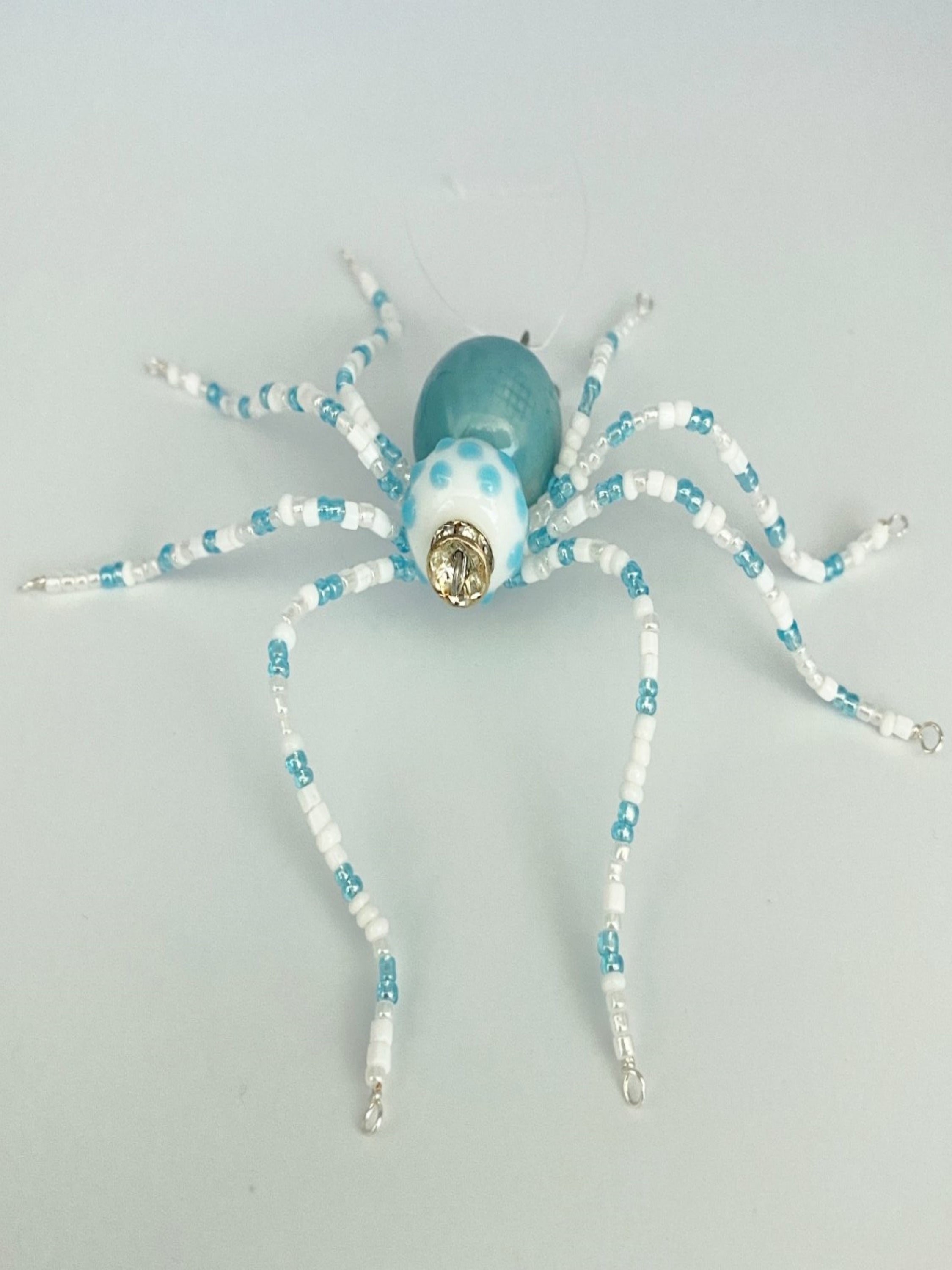 Light Blue and White Christmas Spider