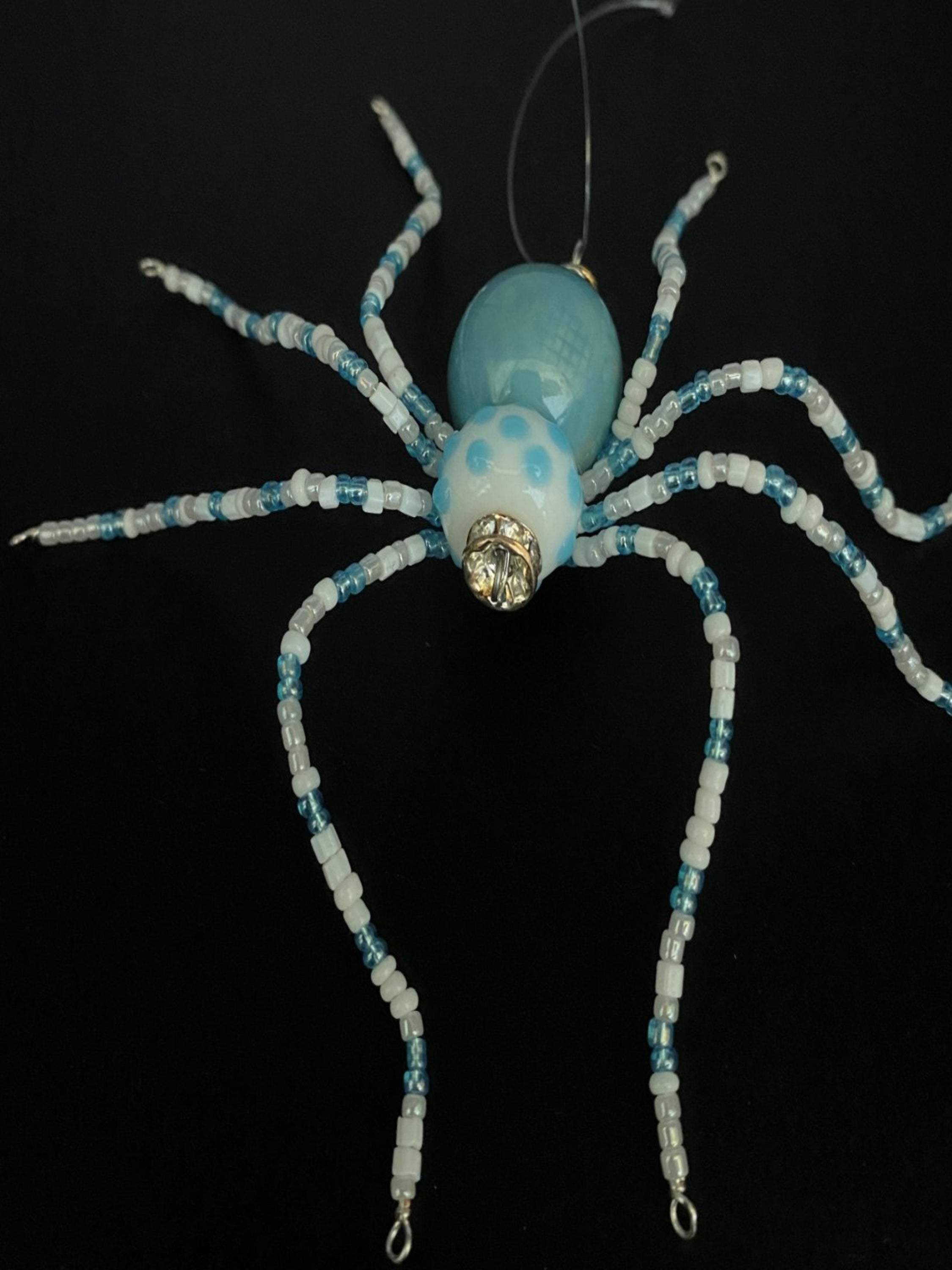 Light Blue and White Christmas Spider