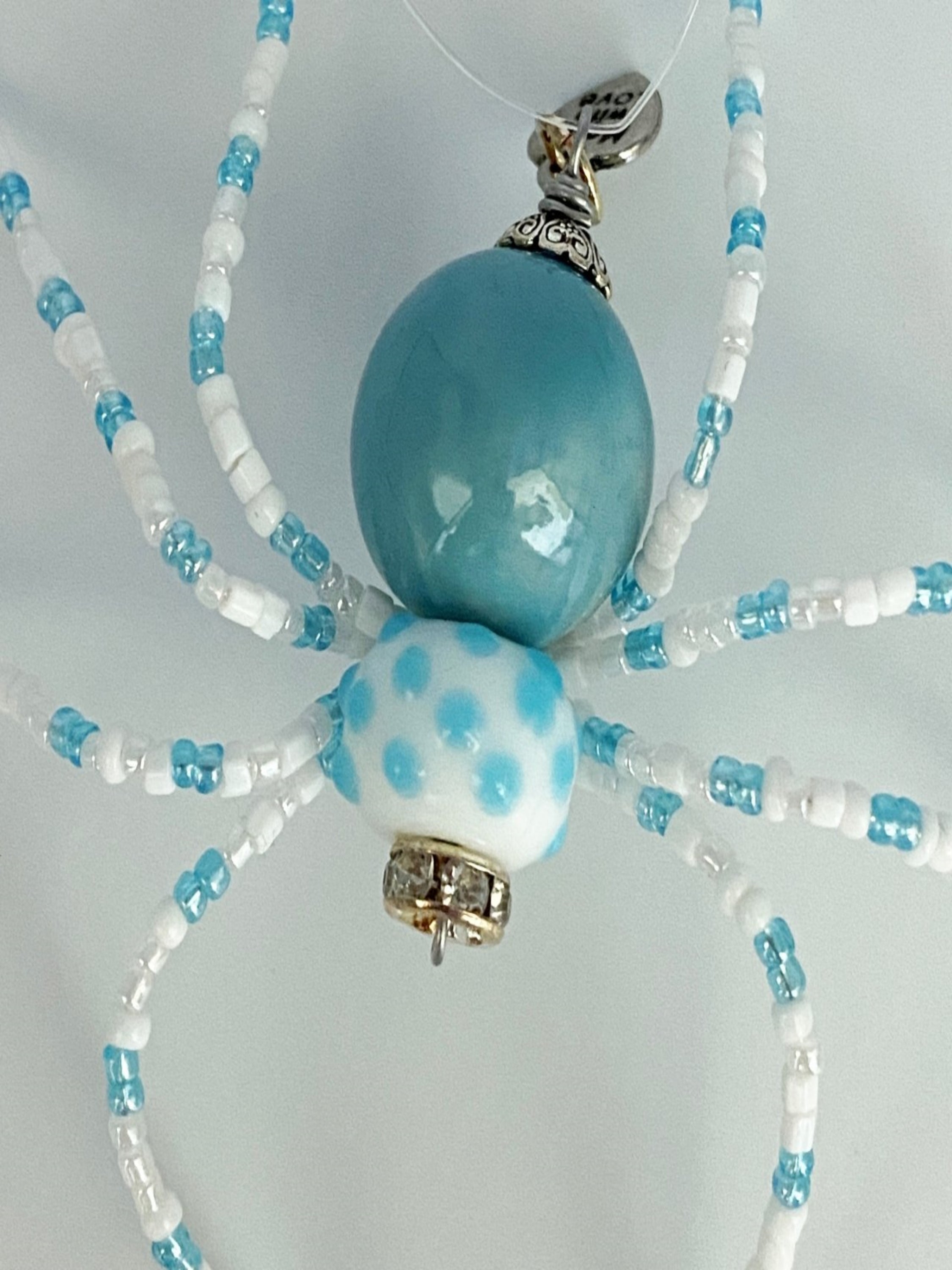 Light Blue and White Christmas Spider