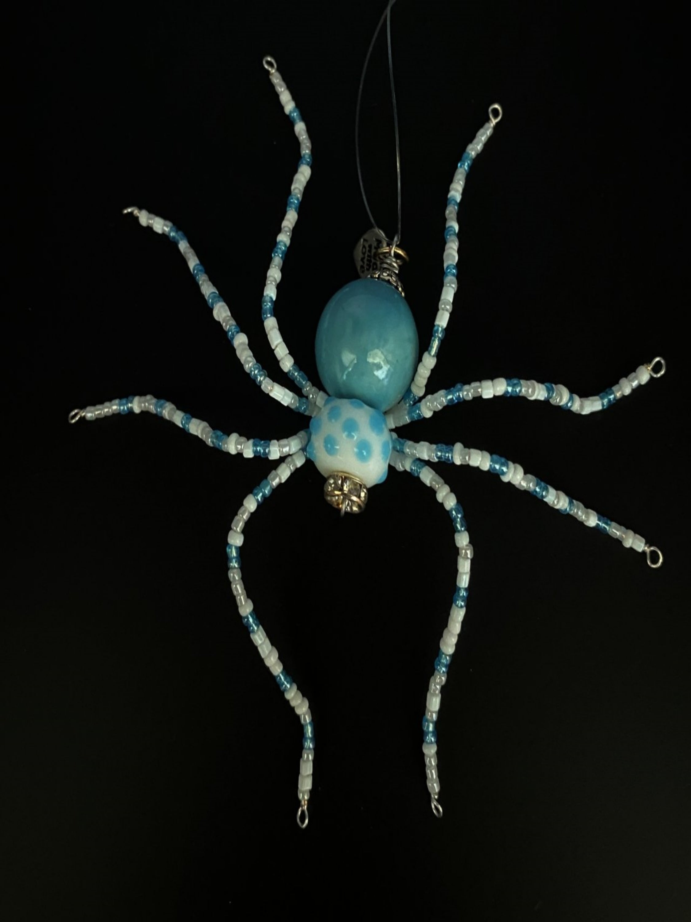 Light Blue and White Christmas Spider