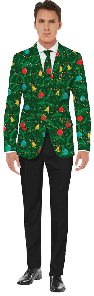 Morris Costumes OSJM0071LG Christmas Green Jacket with Tie, Large