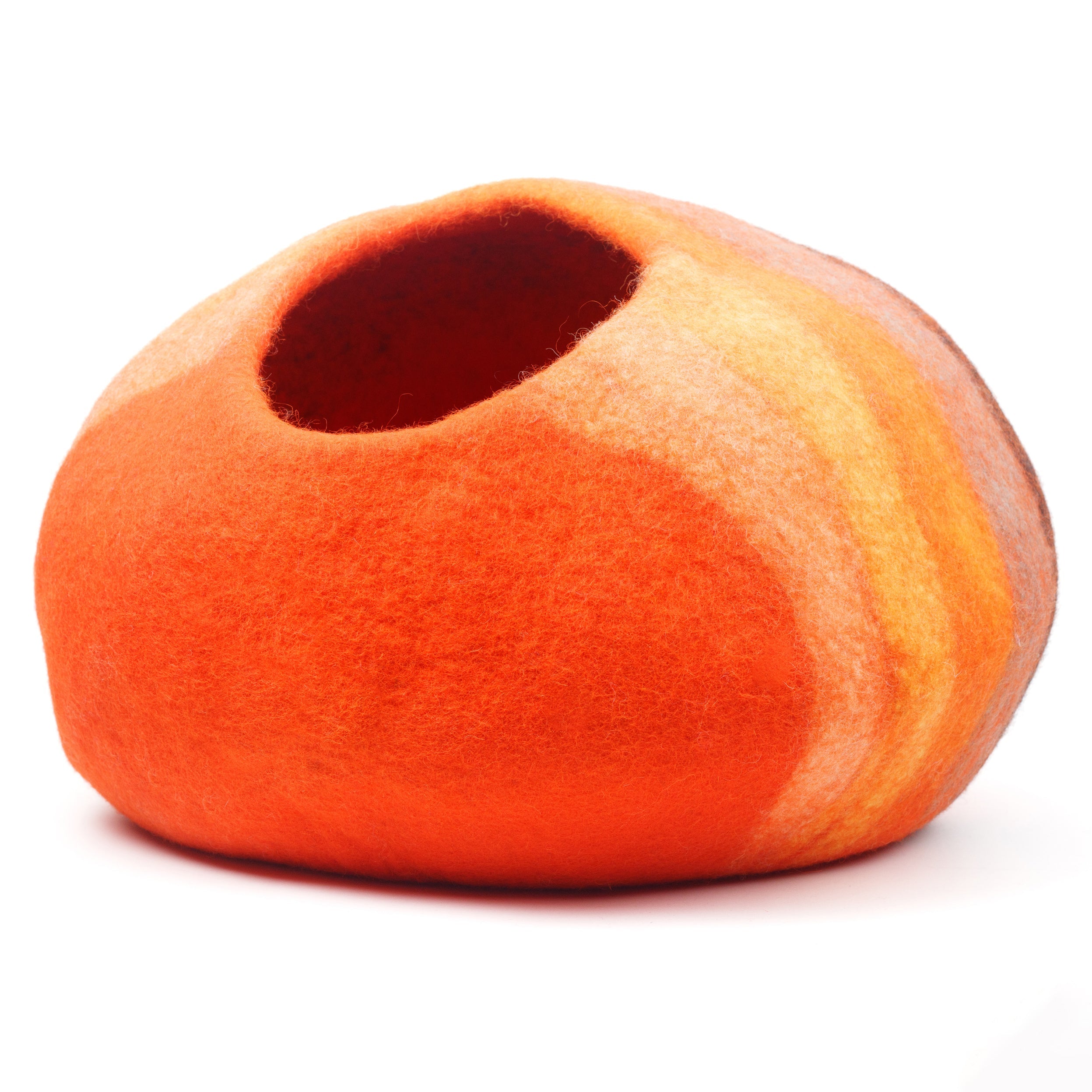 Striped Orange Sunset Felt Cat Cave