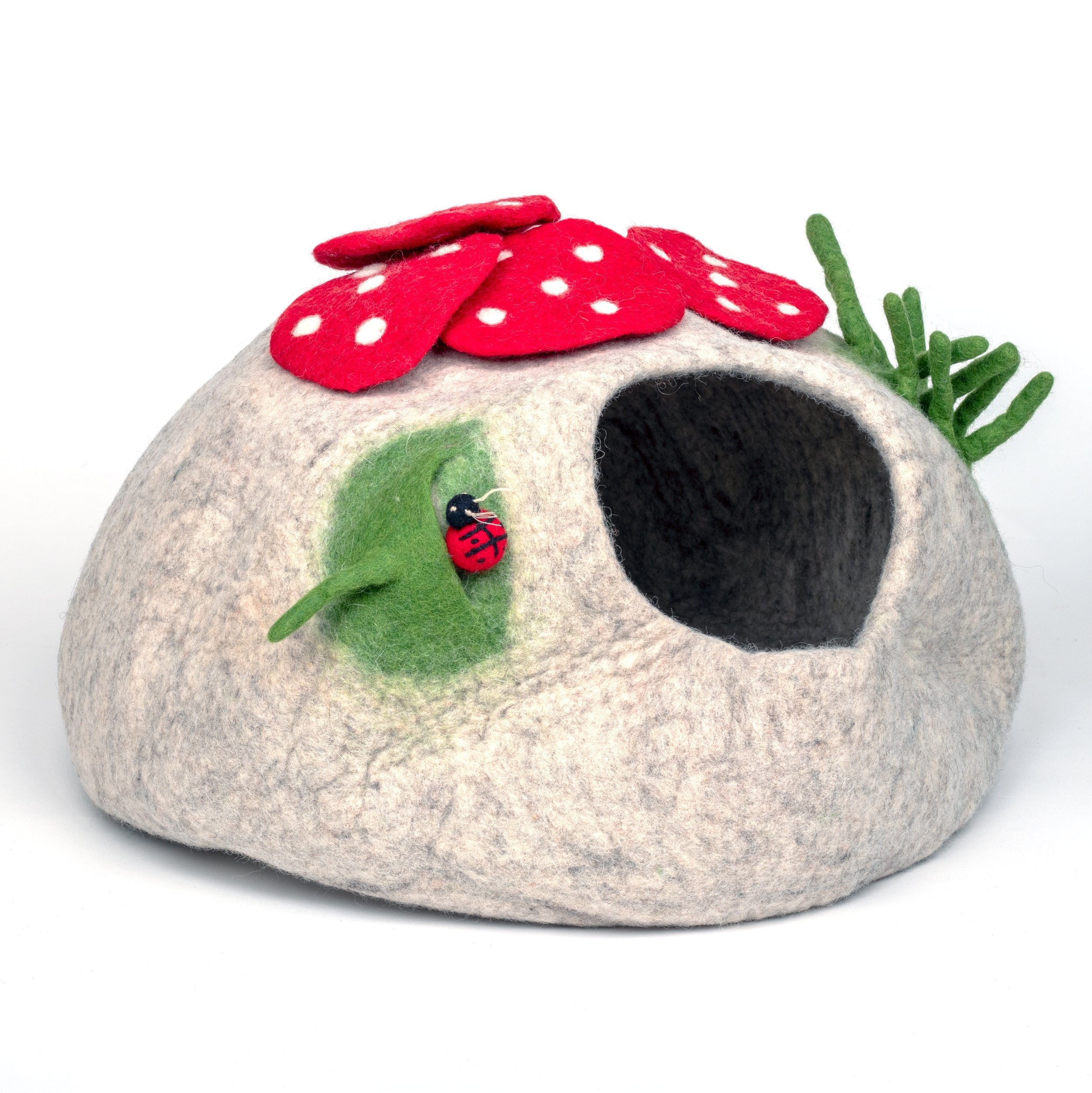 Mushroom Grey Felt Cat Cave