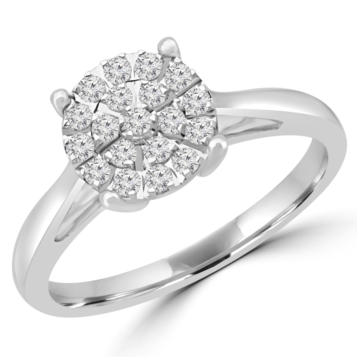 Majesty Diamonds MDR180031-3 0.25 CTW Round Diamond Promise Cluster En