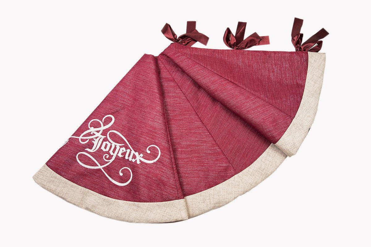 ML17125 Joyeux Christmas Tree Skirt, 56"Round - Zomdo Marketplace | Zomdo.com