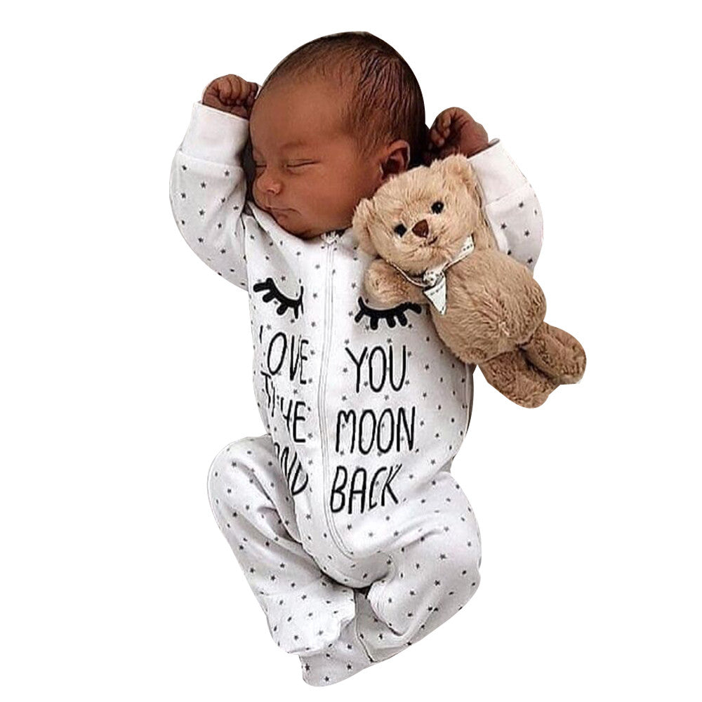 Newborn Infant Rompers Baby Boy Girl Letter