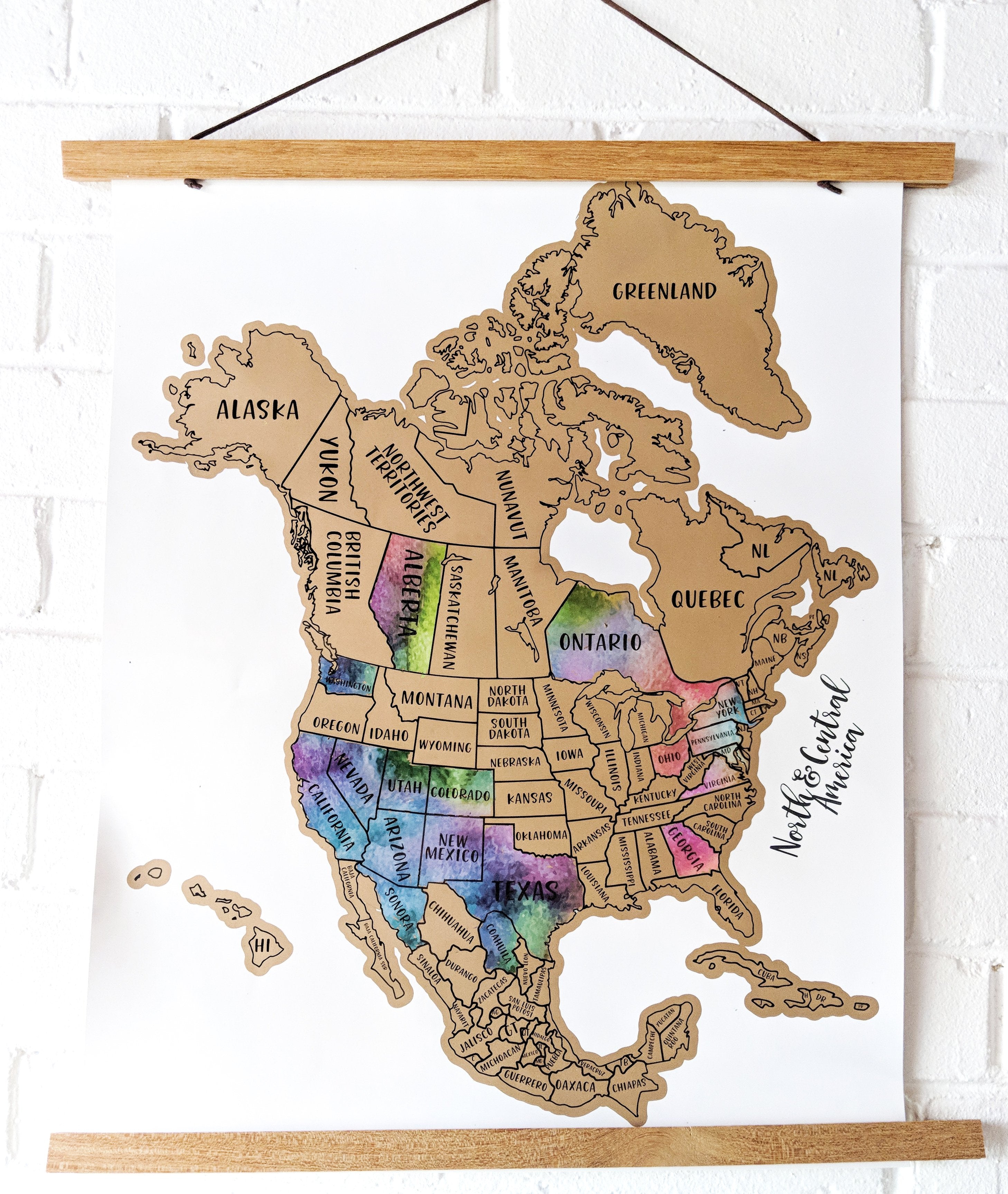 Scratch Your Travels North & Central America Map | Fuchsia Hephaestus