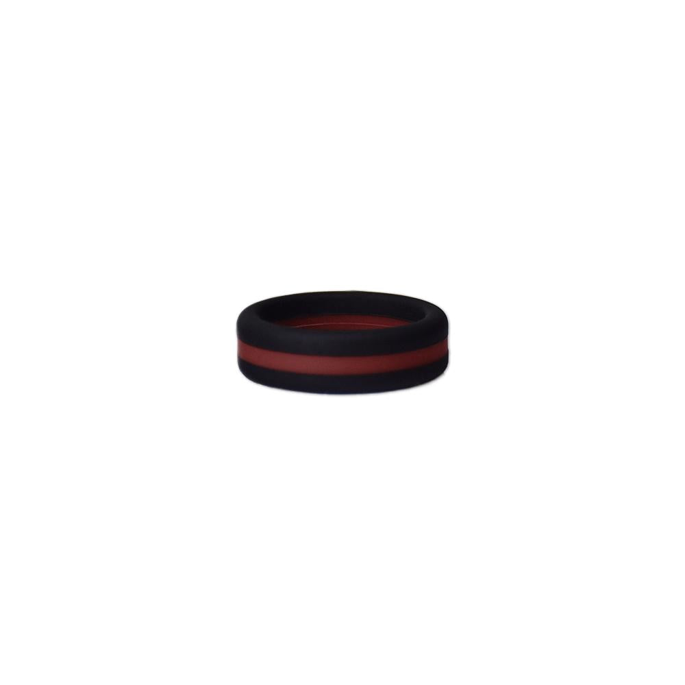 Black/Maroon Stripe Silicone Ring | Mint Green Felix