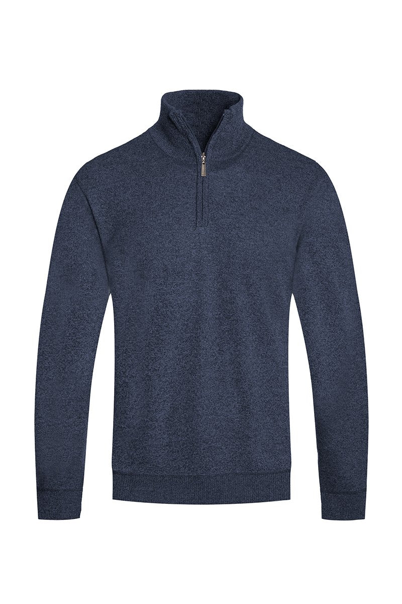 MEN'S SOLID QUARTER ZIP SWEATER