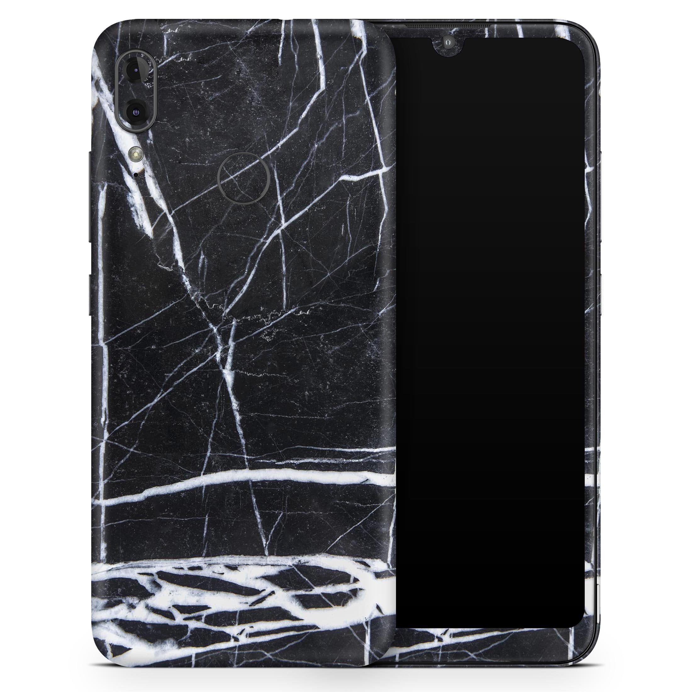 Natural Black & White Marble Stone - Full Body Skin Decal Wrap Kit for | Blue Leto