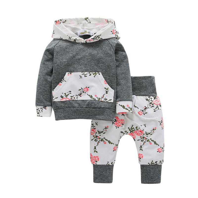 New 2pcs Toddler Infant Baby Boy Girl Clothes Set | Grey Poseidon