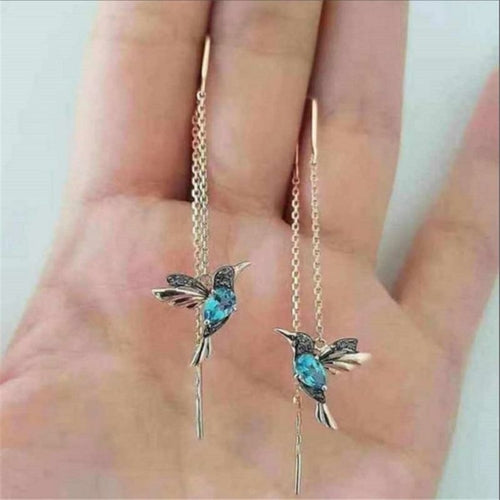 New Fashion Little Bird Drop Long Hanging Earrings for Women Elegant