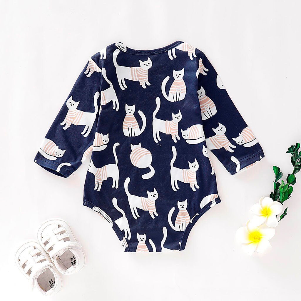 Newborn Infant Baby Girls Boys Long Sleeve Cartoon