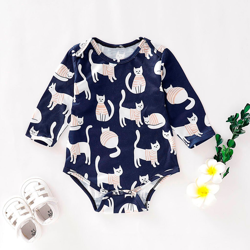 Newborn Infant Baby Girls Boys Long Sleeve Cartoon