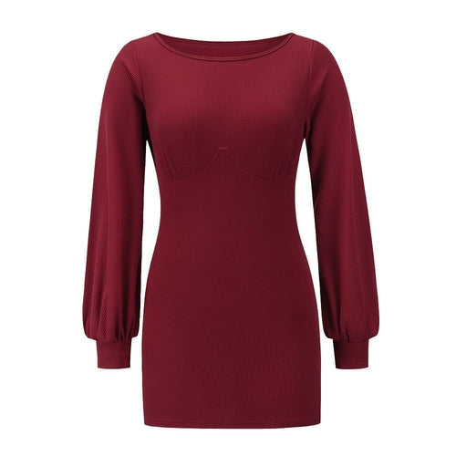 Women's Sexy Casual Long Sleeve Short Dress Mini Dress