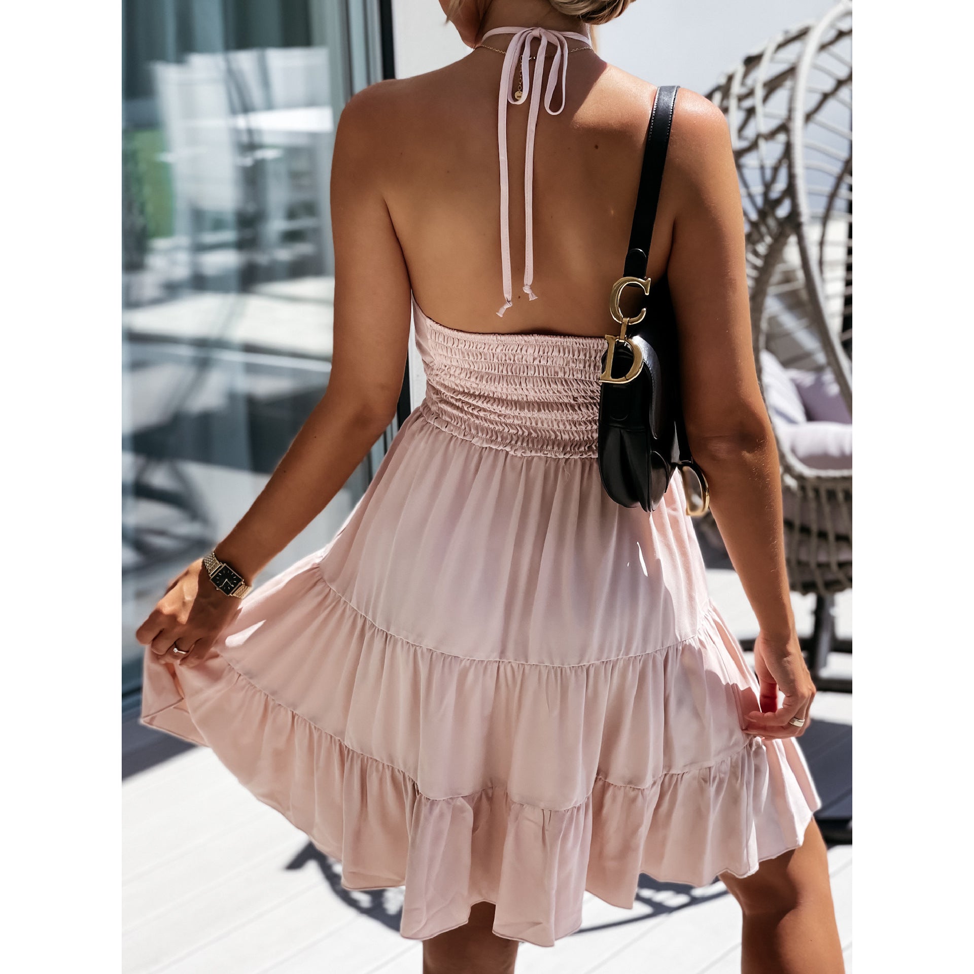 Casual Halter Loose Layered Dress