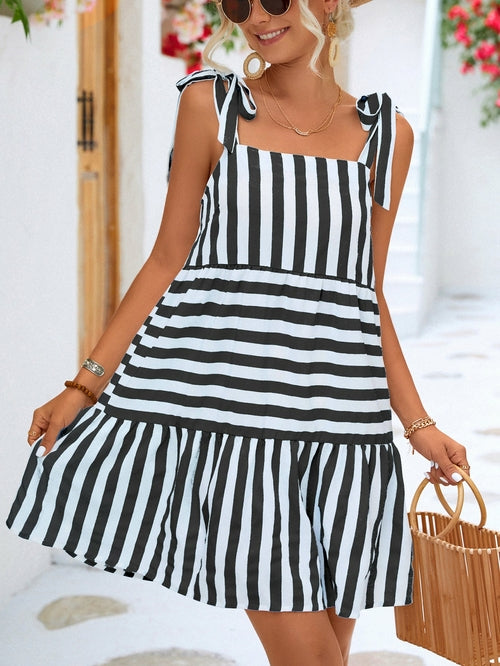 Tie Waist Striped Dress