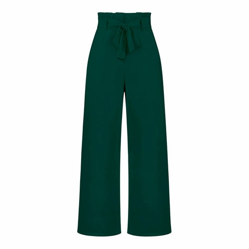 Women's Casual Wide-Leg Trousers with Belt