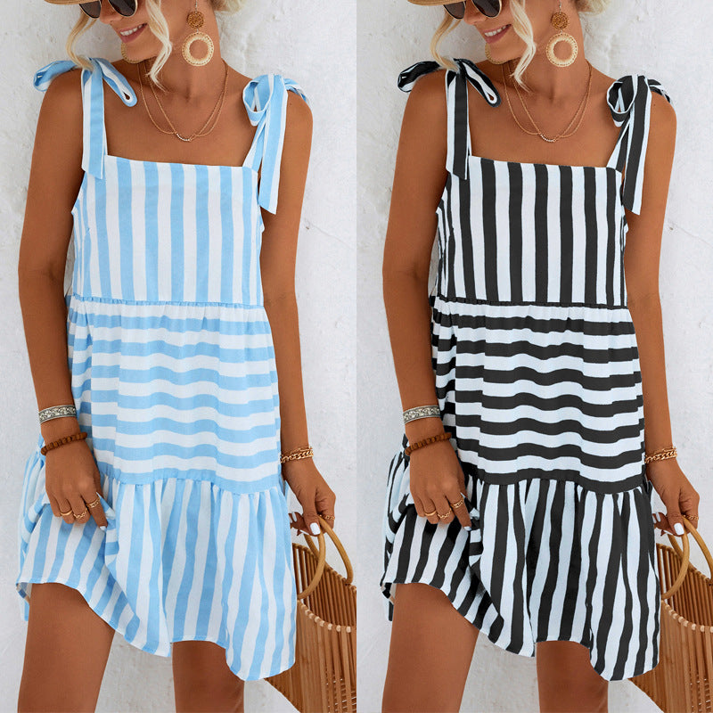 Tie Waist Striped Dress