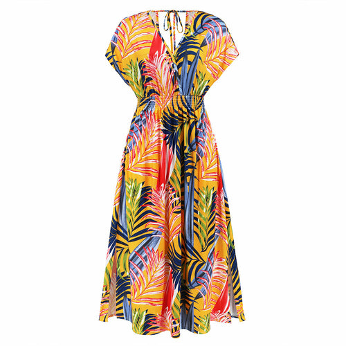 Bat Sleeve Summer Printed Long Dress