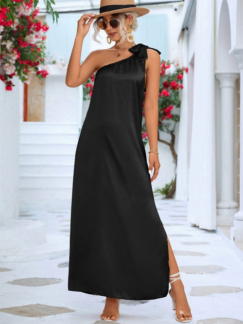 One Shoulder Tie Dress