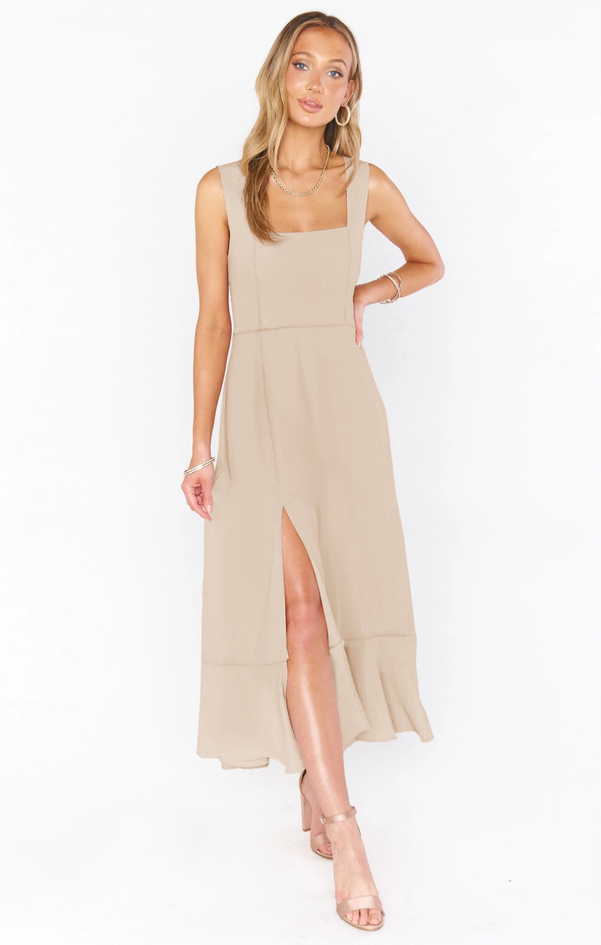 Sleeveless High Split Dress