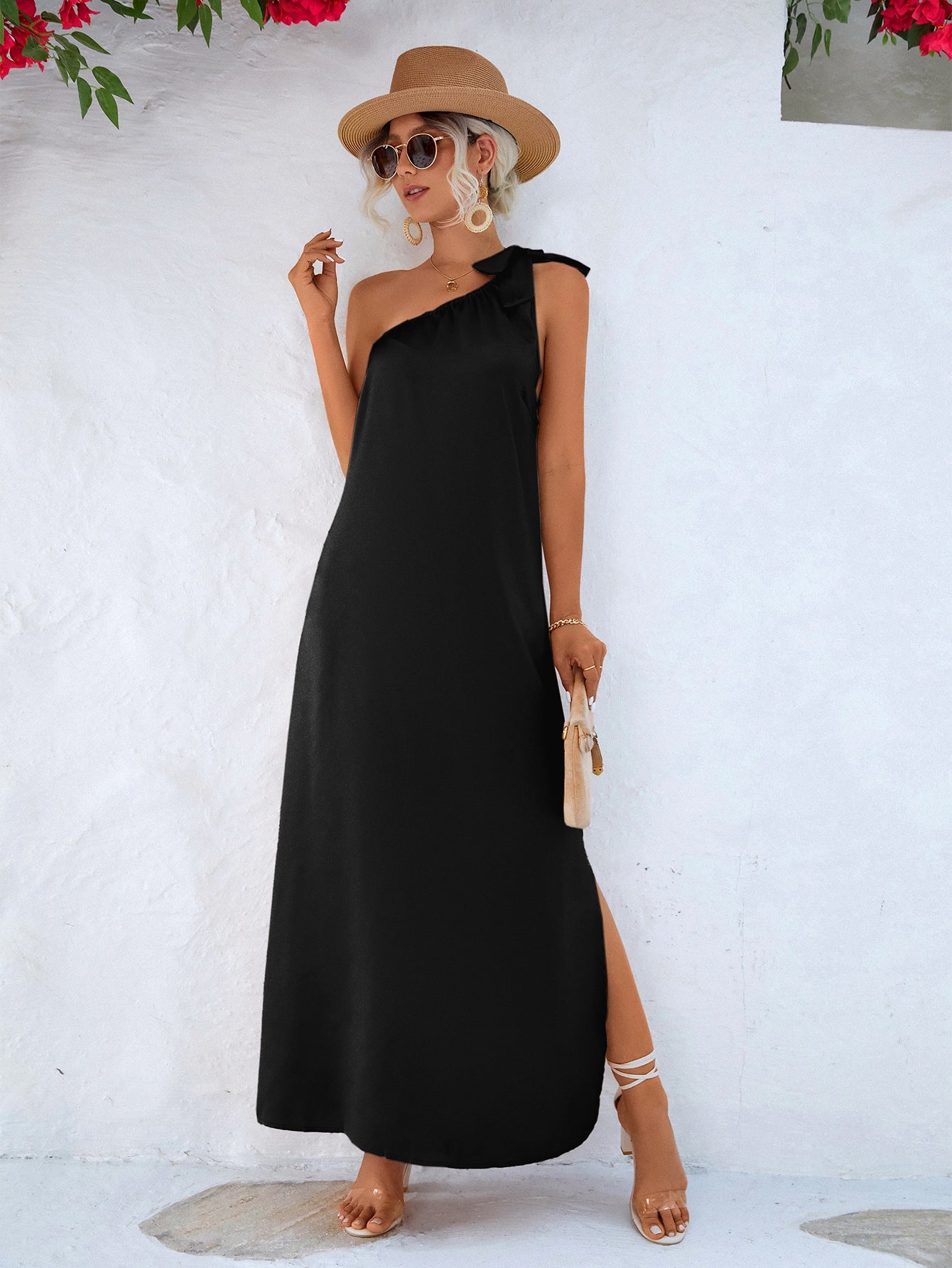 One Shoulder Tie Dress