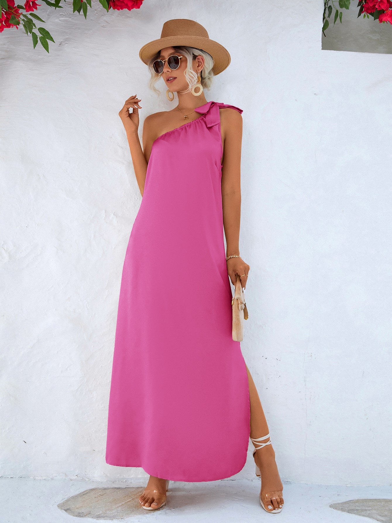 One Shoulder Tie Dress