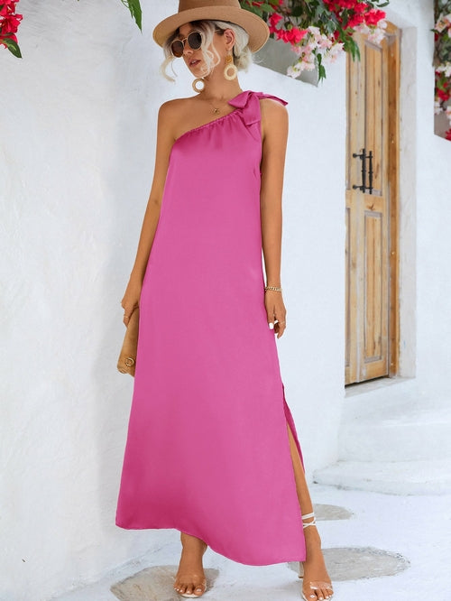 One Shoulder Tie Dress