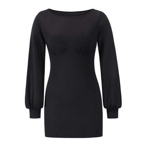 Women's Sexy Casual Long Sleeve Short Dress Mini Dress